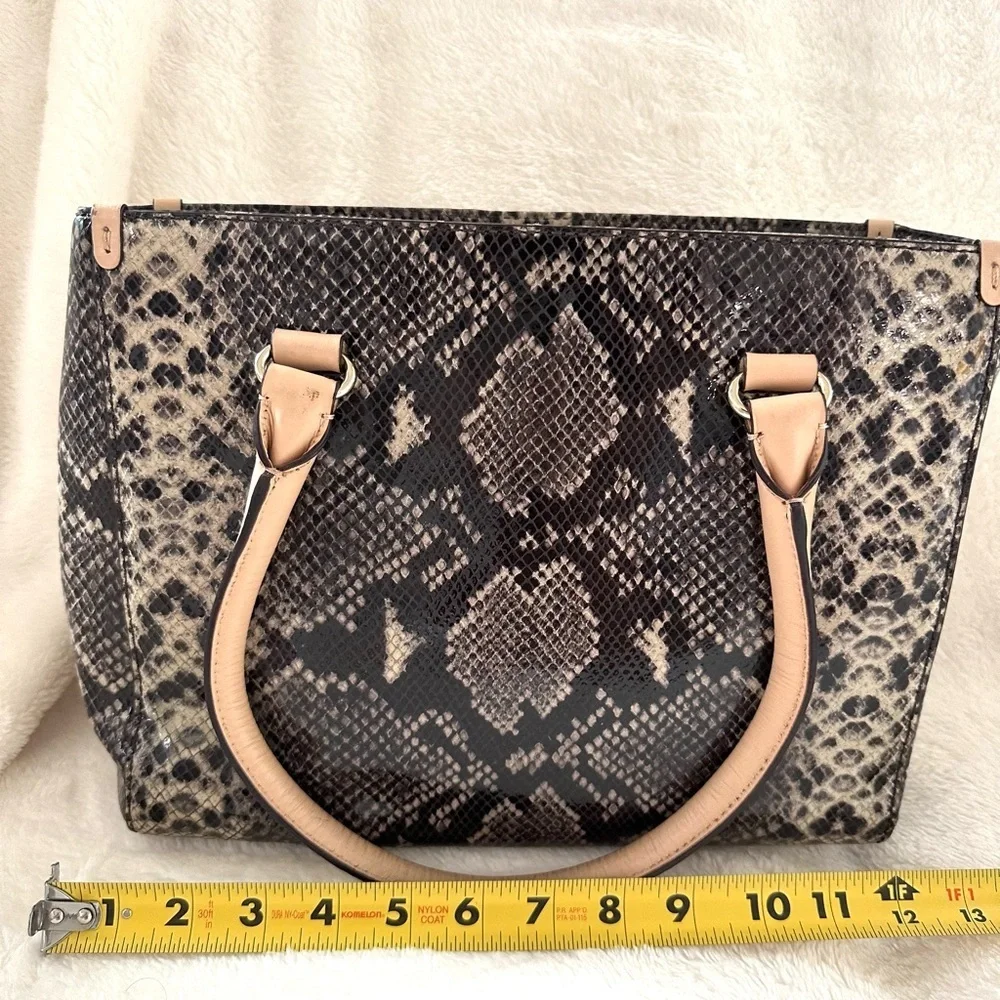 Kate Spade Beige and Black Snake Pattern Tote